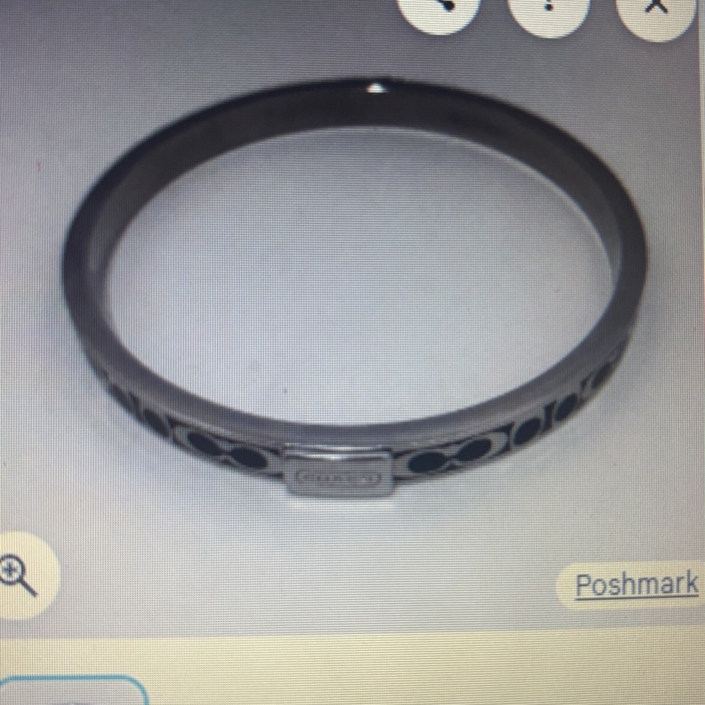 Coach Silver and Black Bangle Bracelet